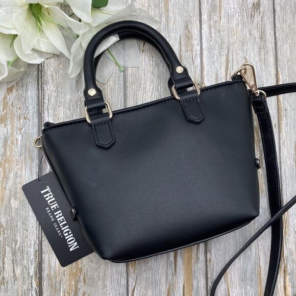 Women’s True Religion Small Black Crossbody Shoulder Bag Handbag Purse - Picture 3 of 14
